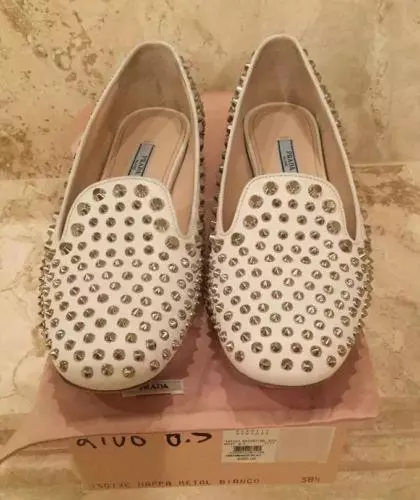 Prada studded clearance loafers
