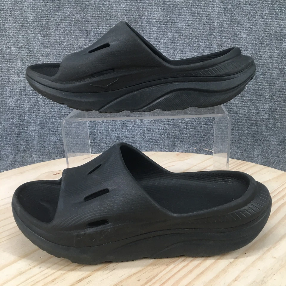 Sandalias Hoka One One Juveniles 4 Ora Deslizables Negro Goma Punta Abierta Cómodas Foto 2 de 4