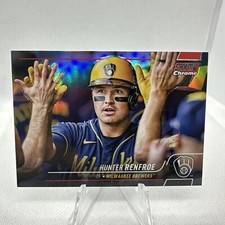 2022 Stadium Club Chrome Red Refractor Hunter Renfroe #377 Milwaukee Brewers 5/5