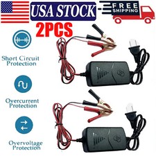 2pc 12v Car Battery Charger Maintainer Trickle Rv For Truck Motorcycle Atv Auto
