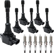 6 Spark plugs and Ignition coils packs for Nissan Maxima Infiniti 3.5 V6 UF550