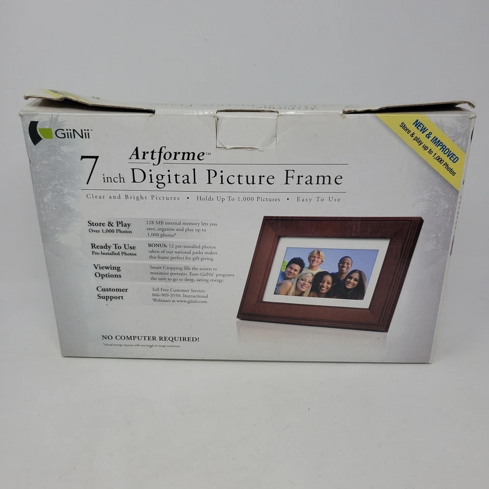 GiiNii Artforme 7-inch Digital Picture Frame With Real Wood GN-705W 1000 Pics - Image 3 of 4