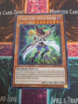 Yu-Gi-Oh! Vision HERO Witch Raider BLLR-EN026 Secret Rare 1st Edition Near Mint