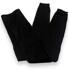 SPANX Womens M Seamless Ribbed Leggings Ankle Skinny High Waist Nylon Black Med