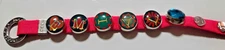 Mogo Metal Button Charms "Emily" Pink Ribbon Bracelet Girls Women