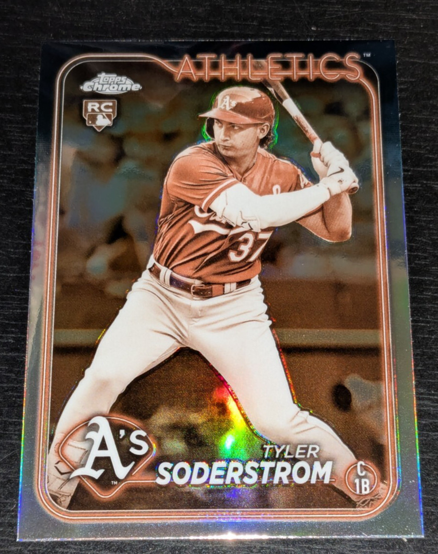 2024 Topps Chrome - SEPIA Refractor #298 Tyler Soderstrom Oakland A's Rookie RC