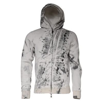 GABRIELE PASINI Sweater White Hooded Full Zip Men Sweatshirt IT44/US34/XS 550usd