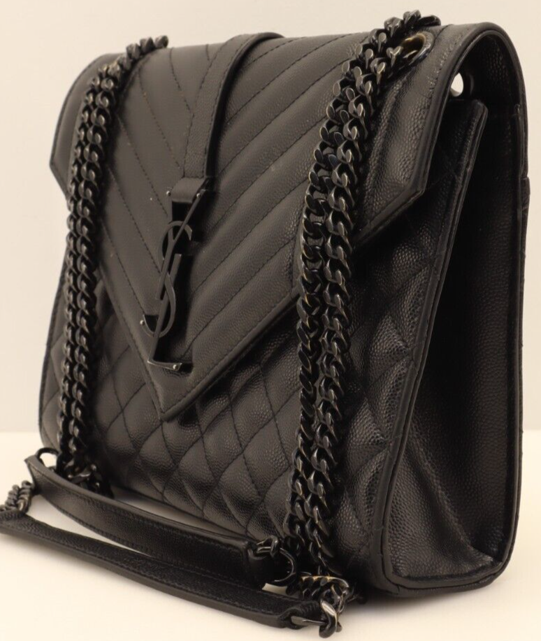 SAINT LAURENT Yves St Laurent YSL Borsa a mano grande busta borsa a tracolla nera