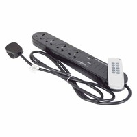 Status 4 Way Extension Socket With Remote Control And Neon Indicator - Black Status 4 Way Extension Socket With Remote Control And Neon Indicator - Black