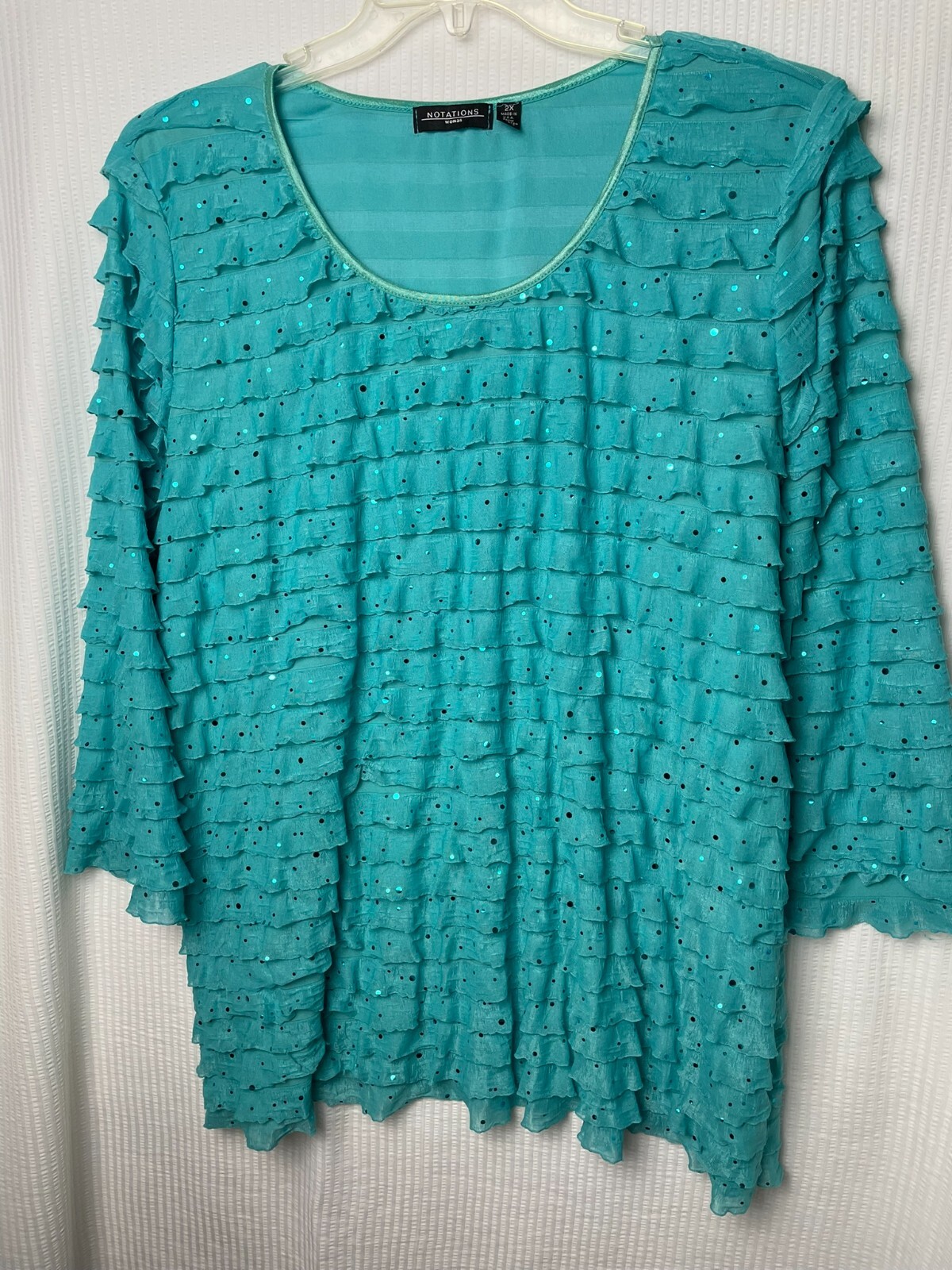 Notations Pullover Womens Plus Size 2x Turquoise … - image 1