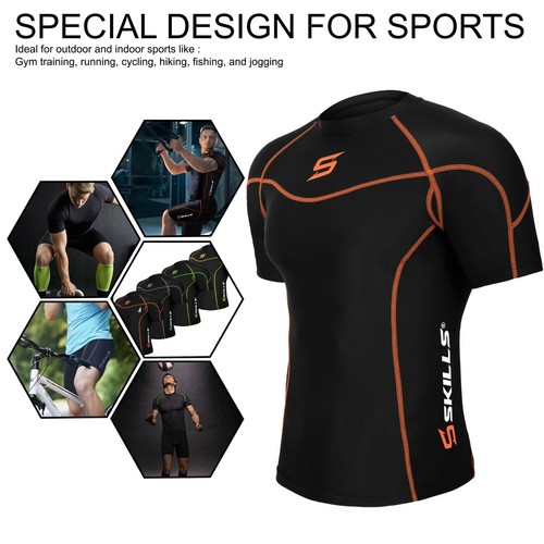 Men's Compression Armor Base layer Under Armor Half Sleeve Shirt& Fitness Shorts - Picture 7 of 21