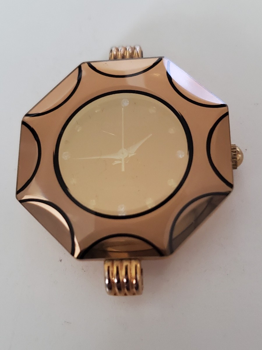 Vintage Japan Quemex VIP 18K Gold Plated Ladies 30mm Quartz Watch