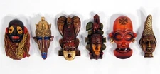 Hand Painted African Mask Art Poly Resin Refrigerator Magnet 3 - 3.4"