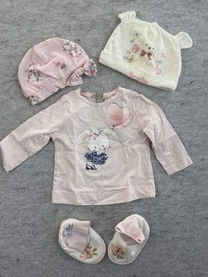 Lot of Monnalisa Beanies Booties & T-Shirt * 12-18M