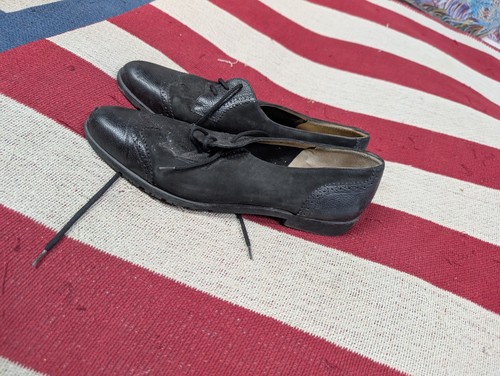 Salvatore Ferragamo ltaly Ferrara Budapester Oxford-Schuhe marineblau schwarz Damengröße 9 - Bild 3 von 9