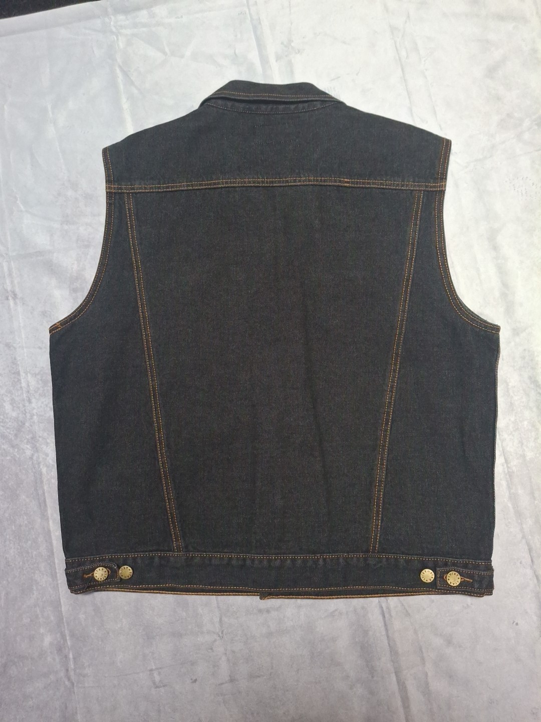 Vintage Lucky Star Denim Jean Vest Jacket Mens Large