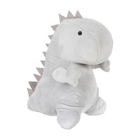 TüRstopper Dino Tierischer TüRpuffer Kuschel-TüRsack Stoff-Bodenstopper Grau