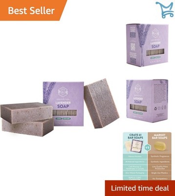 Lavender Handmade Soap 4oz 3 Pack Natural Essential Oils Cold Pressed