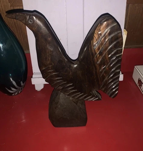 Beautiful Hand Carved Wooden Rooster 11” Large