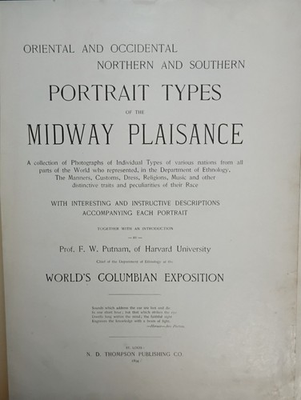 #ad 1894 Oriental and Occidental Northern Southern Portrait of the Midway Plaisance $250.00