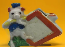 VINTAGE 1950'S ASHTRAY WHIMSICAL PIG PLAYING A FLUTE CERAMIC MADE IN JAPAN