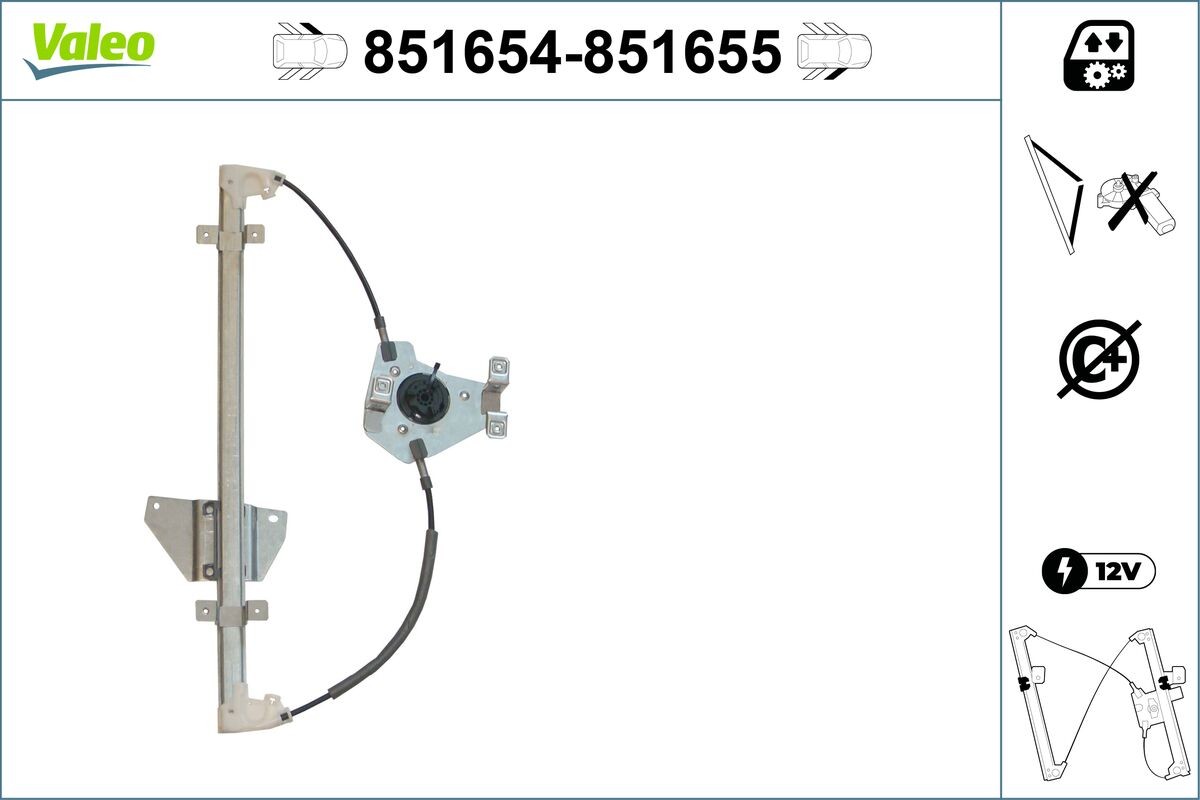 Lève-vitre VALEO 851654 mécanisme électrique de remplacement pour vitrage de voiture