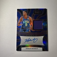 2024-25 Panini Select Keegan Murray Blue Prizm Game Worn Patch Auto /49 AM-KEE