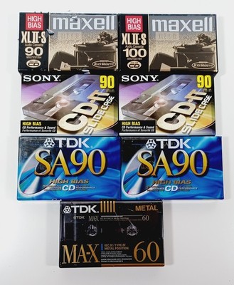 Maxell Sony TDK High Bias Metal Position Blank Cassettes - NOS CRACKED CASES