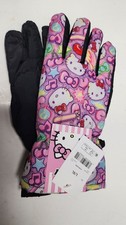 L/XL Girls Hello Kitty Ski Gloves Young Kids Multicolor Pink Design Winter New