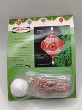 Vintage 1973 LeeWards Aurora Saturn Pink Sequin Bead Christmas Ornament Kit