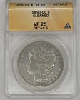 1890-CC Morgan Silver Dollar - ANACS VF25 Details