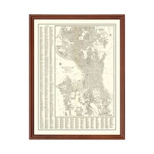 Old Map of Seattle, WA 1920 - Vintage Seattle Washington Art