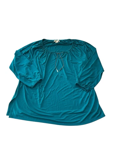 CAMICIA MICHAEL KORS DONNA 2X COLLO A CATENA TEAL CARRIERA UFFICIO BOHO L S