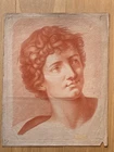 18th century Louis-Marin engraving BONNET - Sanguine "Head of study" after Guido Reni