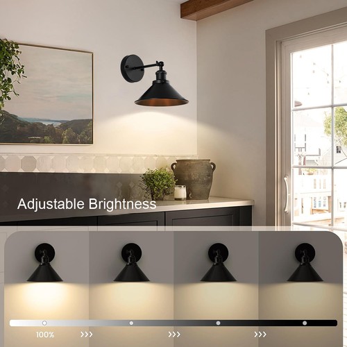 2x LED Wall Light Battery Operated Indoor Wall Sconces RGB Dimmable Adjustable - Picture 9 of 18