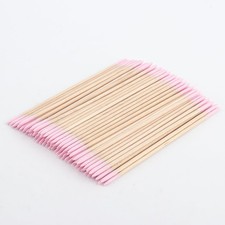 500 Pcs Disposable Micro Applicators Brush,Cotton Swabs Pointed Tip Pink