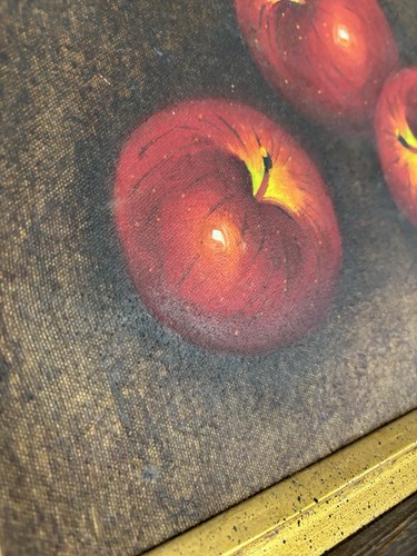 Signiert gerahmt 9"x 12" Original Ölgemälde Stillleben Äpfel - Bild 15 von 17