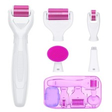 White Roller for Face and Body 6in1 Roller Kit Micro Roller with Replace Heads