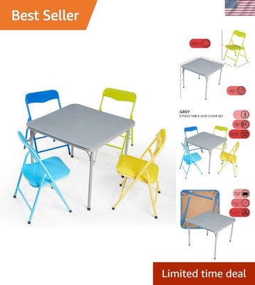 Contemporary Blue 5-Piece Table and Chair Set - Perfect for Playtime & Crafts
