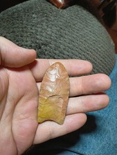 Authentic Michigan Jasper Paleo Multi Fluted Clovis Point Indian Arrowhead