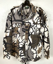 Vintage Cabelas Predator Camo Heavy Button Up Shirt Hunting Men's L Camouflage