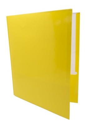 School Supply Boxes | (Yellow) Three Prong, Two Pocket Folders | 10 Yellow