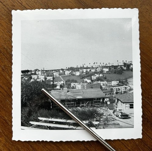 VTG 1950s Los Angeles Silver Lake Sunset Blvd Route 66 Mid Century Aerial Photo - product listing photo
