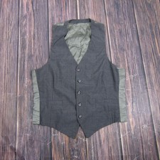 Suit Vest Mens M Gray Striped 3 Piece Formal Waistcoat Business Wedding