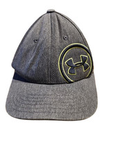 T8 Under Armour Baseball Hat Cap Gray Fitted Youth Size S/M Embroidered Logo