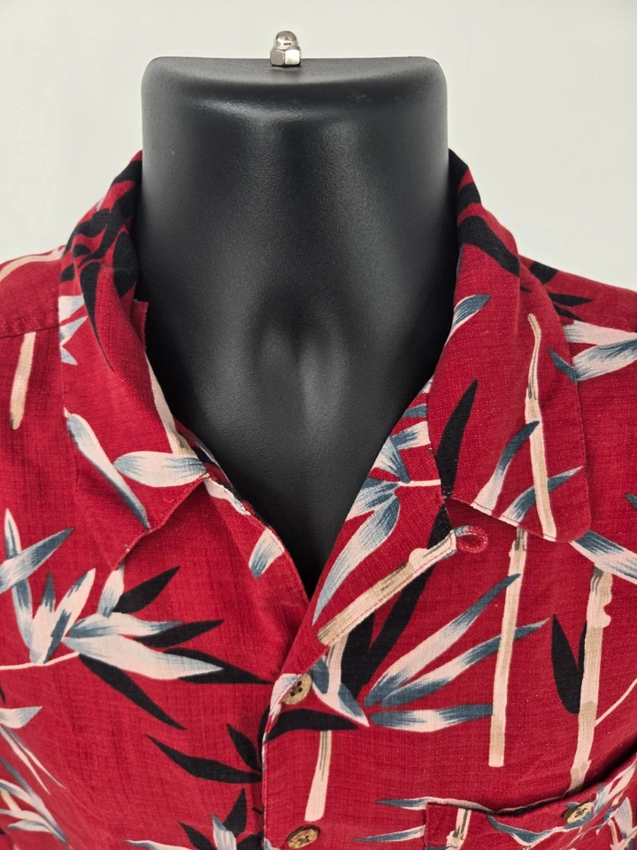Boca Classics Shirt Large Red Floral Hawaiian Camp Casual Aloha Outdoor Men - Image 4 of 4