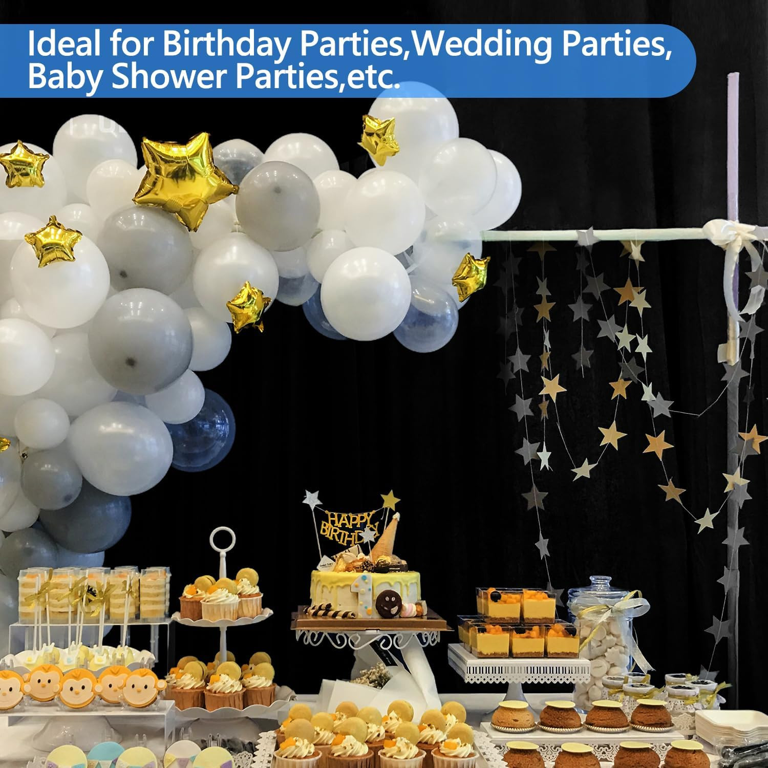 Black Photography Backdrop 5x6.5ft Polyester Cloth for Photoshoot Video Studio