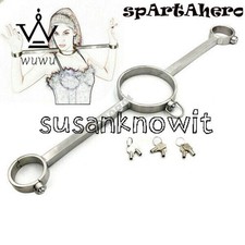 Stainless Steel Press Lock Design Fetter Yoke Pillory Restraints Handcuffs