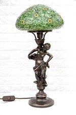 Jugendstillampe, Tischlampe, Unikat, hergestellt in Deutschland mit Inglasien-T