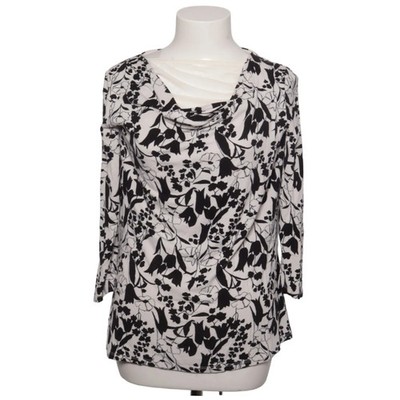 Weekend MaxMara, Top, Größe: S/M, Weiß/Schwarz, Blumen, Damen #aK5